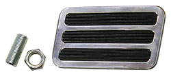 Brake Pedal, Polished Aluminum, 3 Inserts, Universal