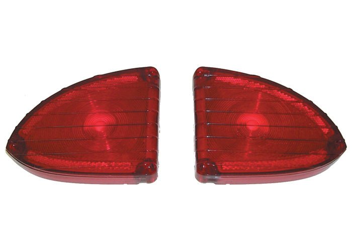 1960-66 Chevy & GMC Suburban & Panel Tail Light Lens, Red, Pair