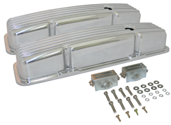 Nostalgic Valve Covers, Hot Rod Finned Aluminum, Tall Type, 1957-86 Small Block Chevy