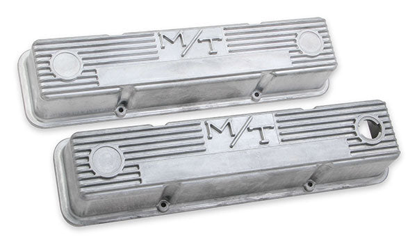 Holley M/T Valve Covers - Vintage Style - Finned - SBC
