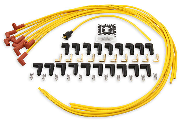 Accel Spark Plug Wire Set - Universal 8mm Yellow with Orange Boots