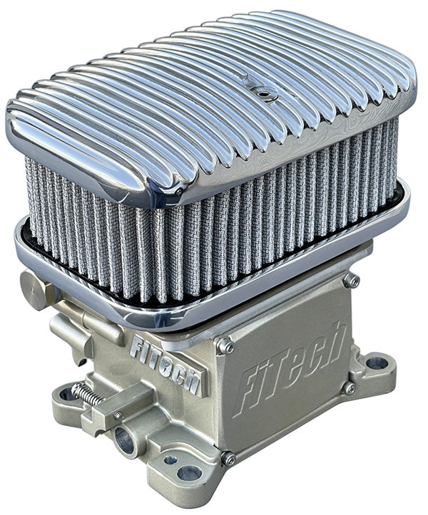 FiTech D-Shaped Cast Aluminum Tri-Power Air Filters - Polished