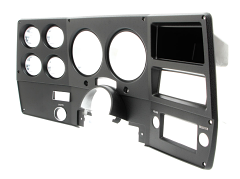 1975-77 Chevrolet / GMC Truck Dash Bezel, Black with Chrome Details, without A/C.