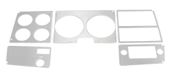 1978-80 Chevrolet / GMC Truck Brushed Aluminum Dash Bezel Trim, 5 pc Set, With A/C