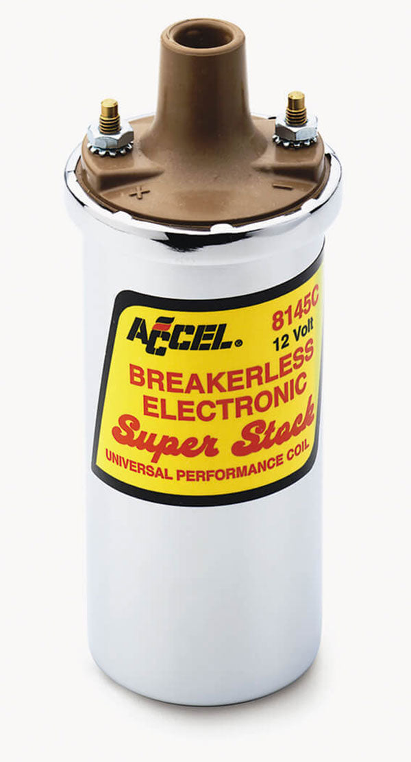 Accel 8145C Super Stock Breakerless Electronic Ignition Coil, Chrome