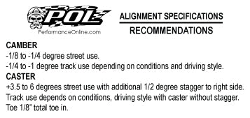 Starting points for alignment settings