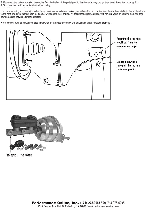 1962-74 Mopar, Dodge, Chrysler, Plymouth Car Power Brake Booster Kit