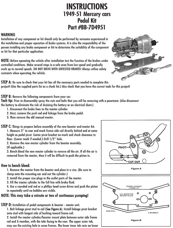 1949-51 Mercury-MERC-Fullsize Car Power Brake Booster Kit