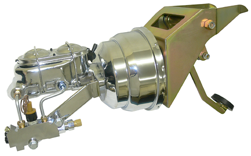 1953-56 Ford F-100 Truck Firewall Mount Power Brake Booster Kit, Chrome