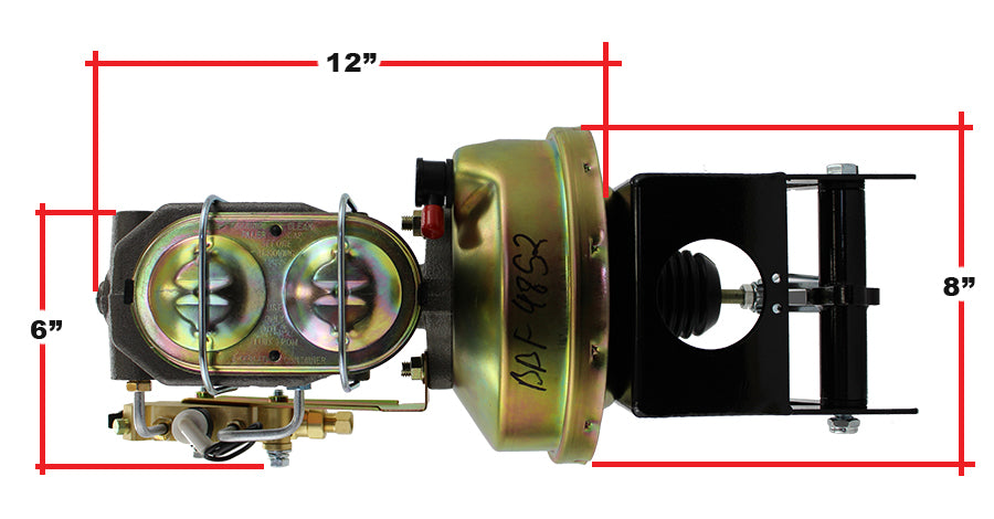 Firewall Mount Power Brake Booster Kit, Chrome, Universal Application
