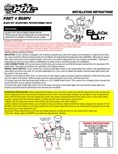 Prop Valve Bleeding Instructions