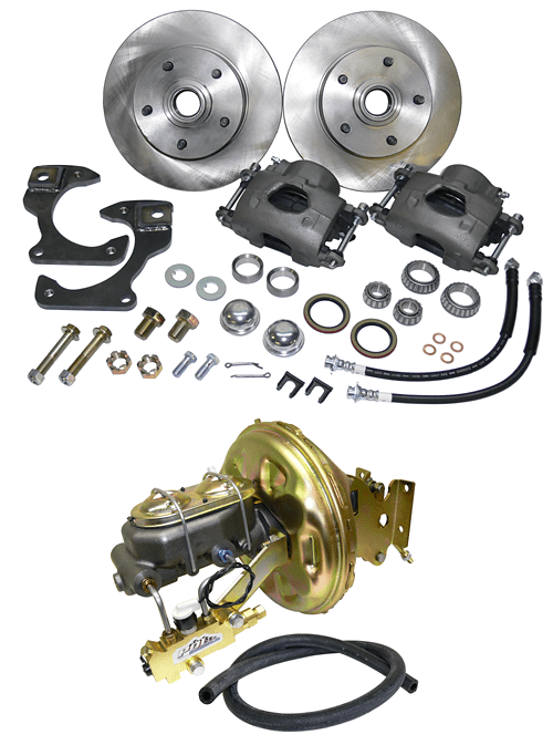 Power Disc Brake Conversion, OEM Drum Spindles, 5 Lug, 1960-62 Chevy, GMC Truck