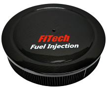 FiTech 14" Round Air Cleaner Assembly - Carbon Fiber Lid