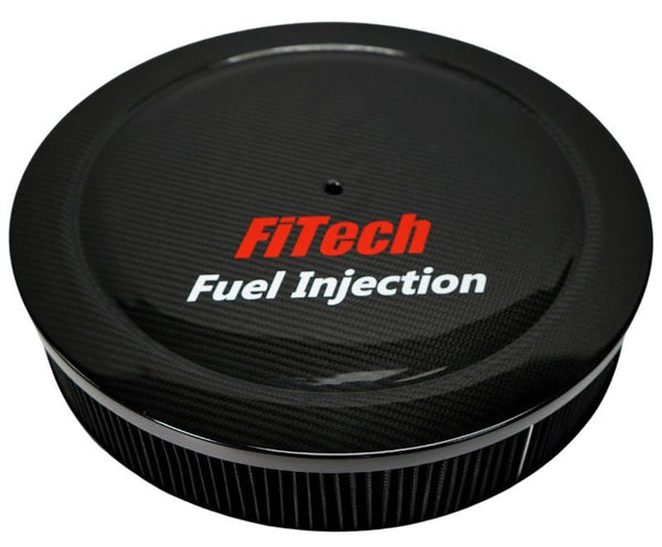 FiTech 14" Round Air Cleaner Assembly - Carbon Fiber Lid
