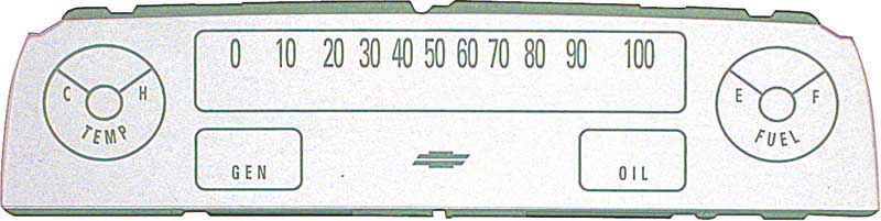 1964-66 Chevy Truck Instrument Cluster Lens Without Lower Gauges