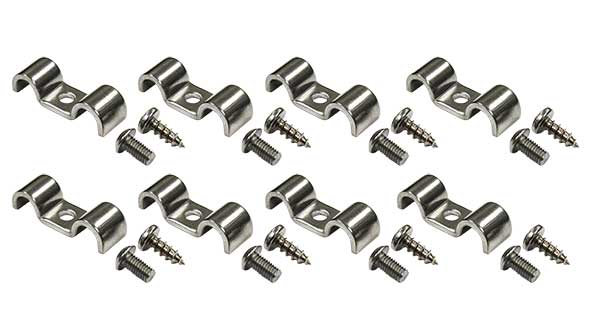 Stainless Steel Fuel and Brake Line Clamps, Dual - Performance Online