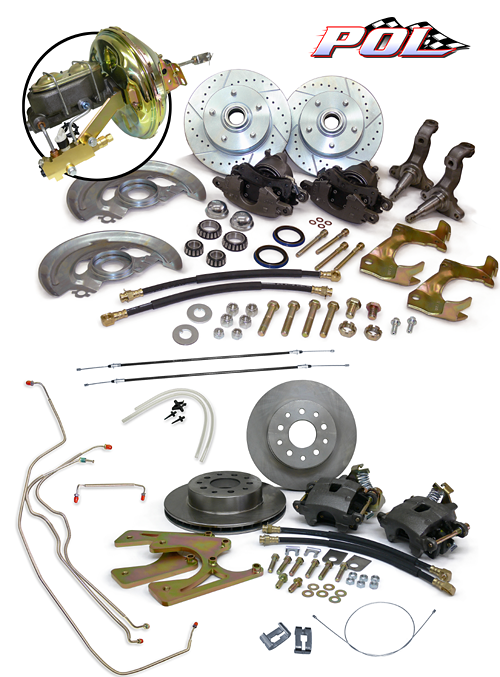 1967-69 Chevy Camaro 4 Wheel Power Disc Brake Conversion, OE Spindles
