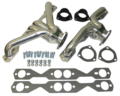 1955-57 Chevy Belair Headers, Ceramic Coated Shorty Type