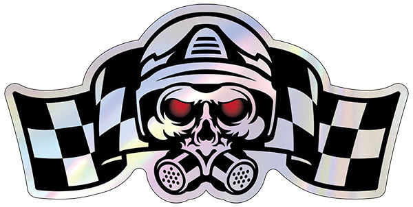 Performance Online Die Cut Hologram Skull Sticker