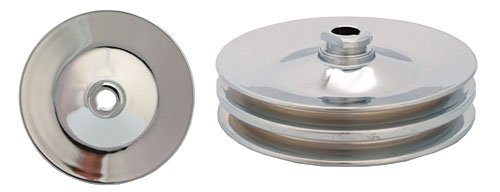 GM Power Steering Pump Pulley, Chrome 2 Groove - Performance Online