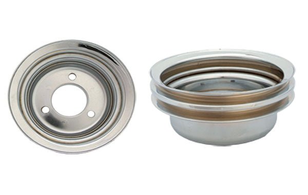 FORD CRANKSHAFT PULLEY, CHROME 2 GROOVE - Performance Online