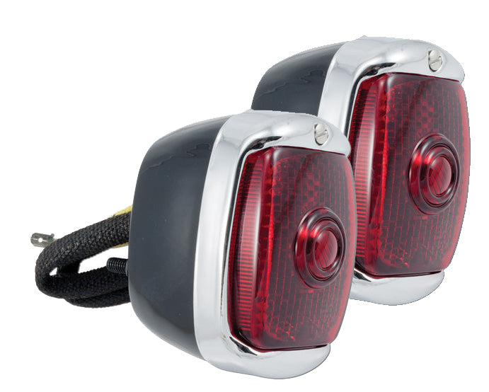 1940-53 Chevy/GMC Tail Light Assembly, Black w/ Chrome Bezel