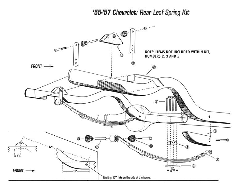 1955-57 Chevy Belair Leaf Springs, Rear