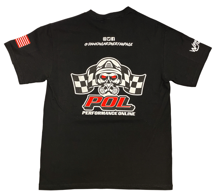 Performance Online POL / Damion Gardner USAC Race Team T-Shirt - BACK