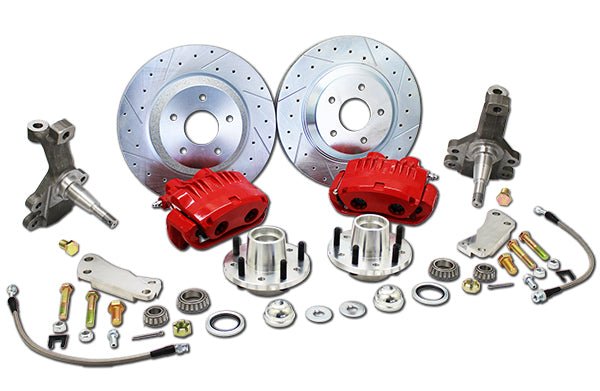 1964-72 Chevy Chevelle Disc Brake Conversion, 13" Rotors, 2" Drop Spindles-Select Caliper Color