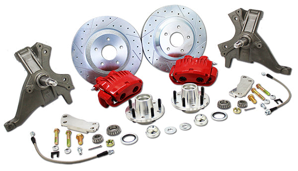 1978-88 GM G-Body, Drop Spindle Disc Brake Conversion Kit, 13" Rotors, Dual Piston Calipers-Select Caliper Color