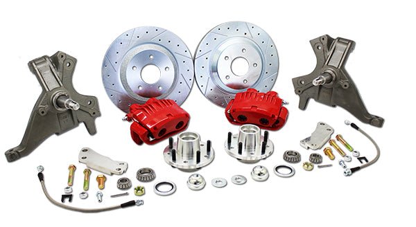 1968-74 GM A, F, X Body Disc Brake Conversion, 13" Rotors, 2" Drop Spindles-Select Caliper Color