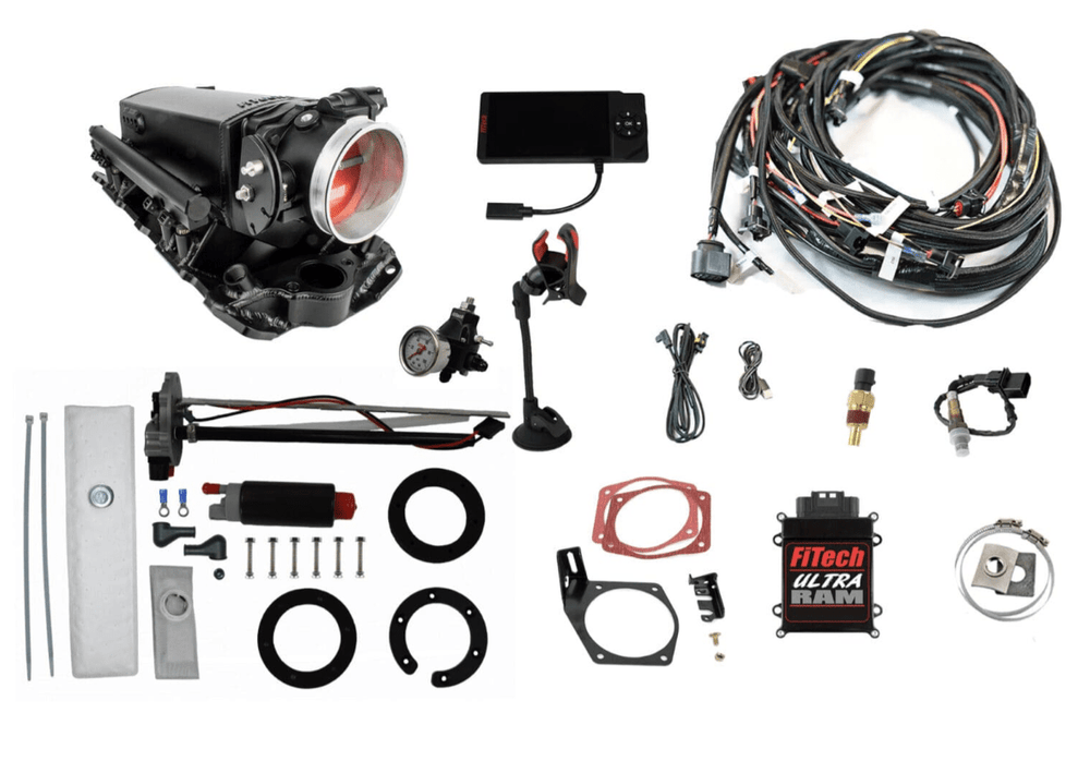 Ultra Ram 650 HP Chevy Small Block EFI System With Go Fuel 340 LPH In-Tank & Go Fuel Tight Fit Regulator Master Kit
