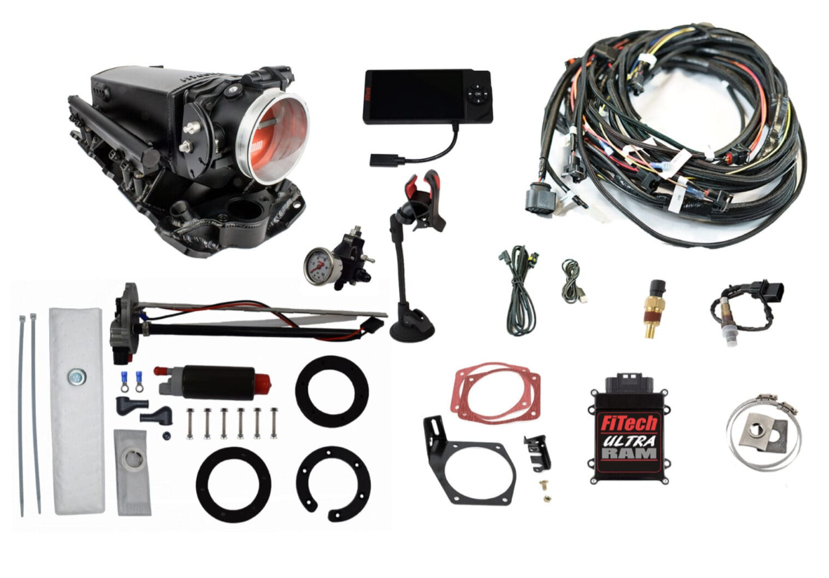 Ultra Ram 650 HP Chevy Small Block EFI System With Go Fuel 340 LPH In-Tank & Go Fuel Tight Fit Regulator Master Kit