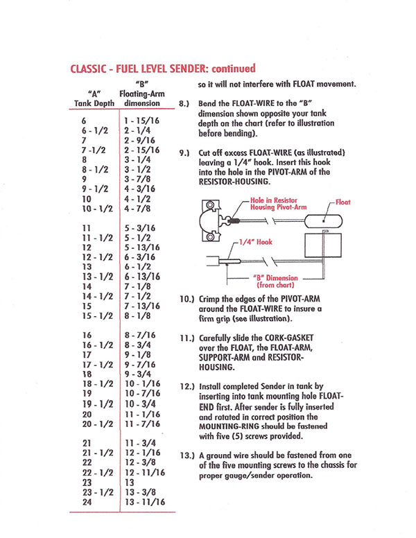 1955-59 Chevy, GMC Truck Gas Tank Sending Unit, 0-30 OHM