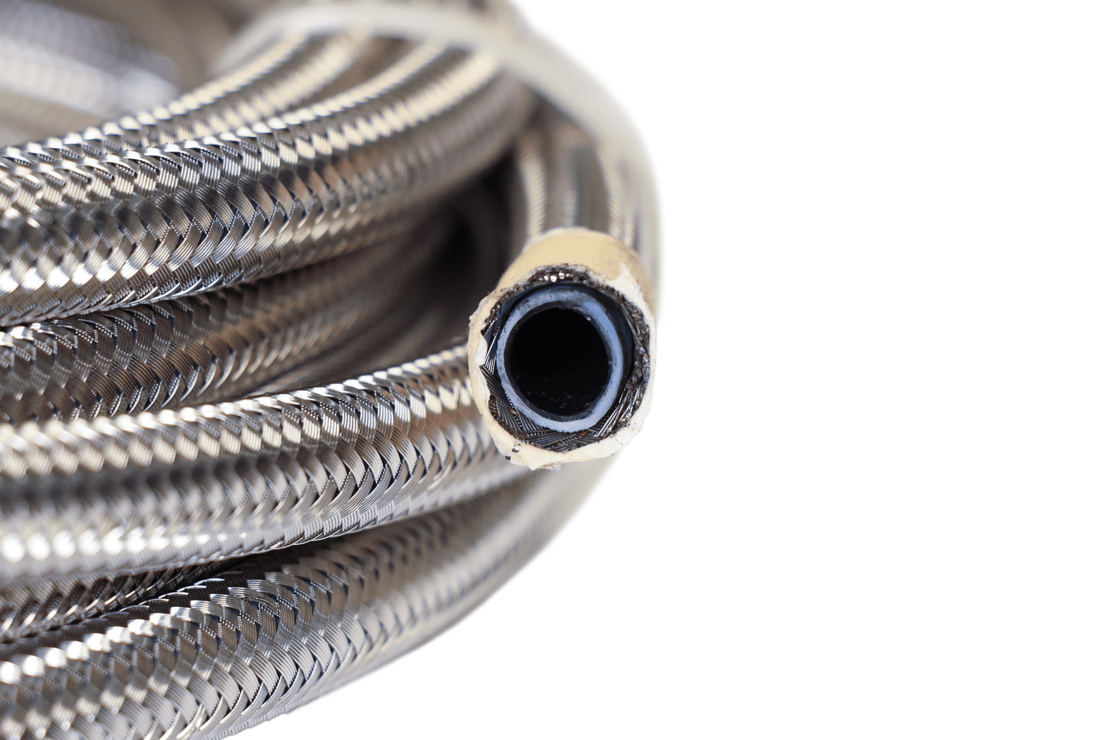 PTFE, Stainless Steel Hose Kit, Natural, 40ft w/ 10 Micron Filter and Check Valve