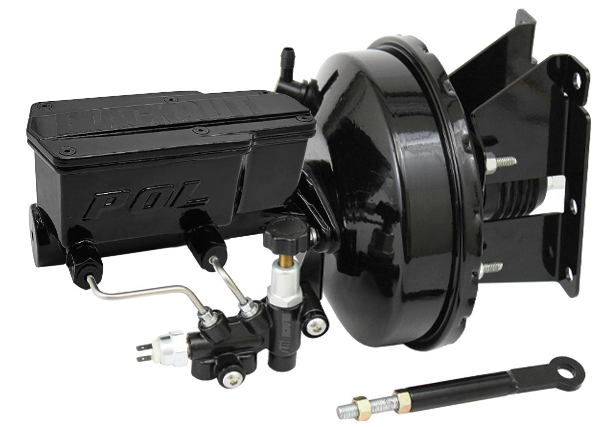 1973-87 Chevy C10 Truck Black Out Series Power Brake Booster with POL or Wilwood Master Cylinder