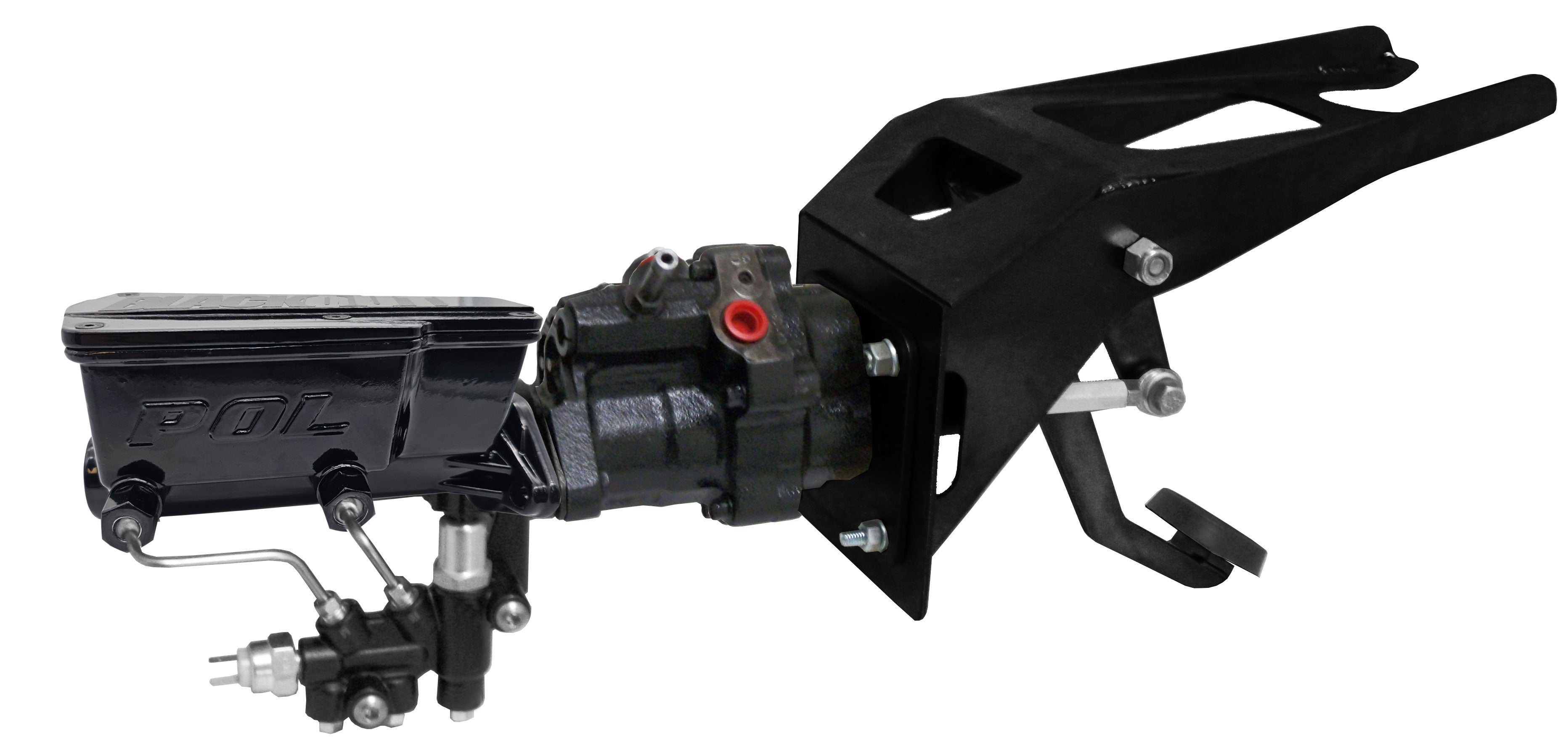 Hydropower Hydraulic Brake Assist with POL or Wilwood Master Cylinder, 1947-53 Chevy, GMC Truck, Firewall Mount