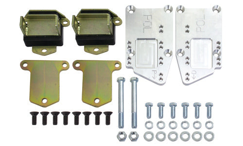Chevy LT Engine Motor Mount Adapter Kit, Adjustable with Poly Urethane Mounts