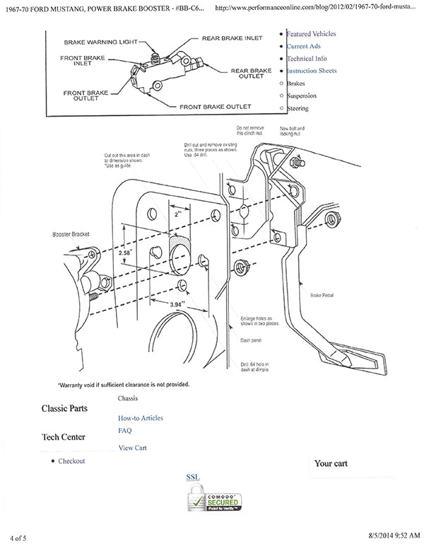 1967-70 Ford Mustang Power Brake Conversion
