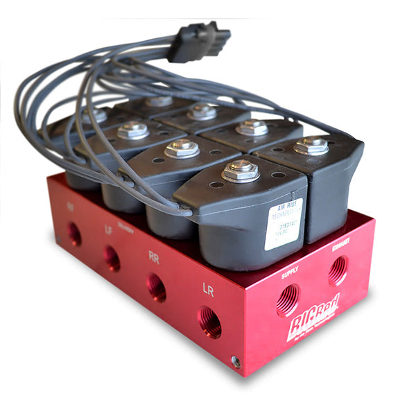 RideTech 30154700 - 4-Way Analog Ride Pro Big Red Compressor System, 5 Gallon