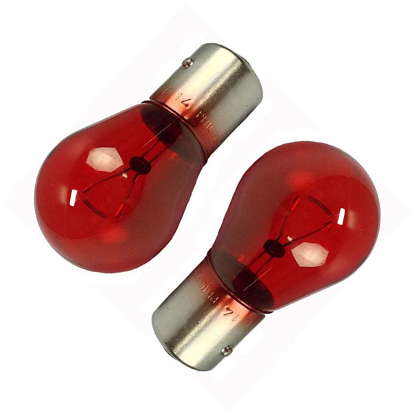 Red 1157 Tail Lamp Bulbs, 12 Volt, Pair