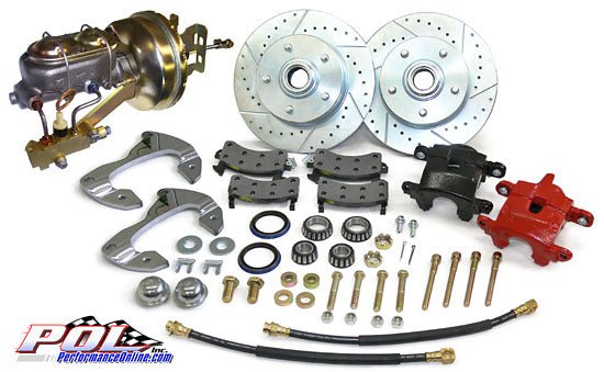1955-57 Chevy Belair, Front Disc Brake Kit, GM Caliper, 8" Single Diaphragm Booster, Disc-Drum | Performance Online