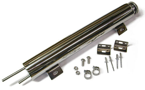 Radiator Overflow Tank, Polished Stainless Steel, with hardware