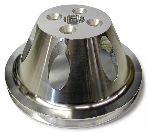 SMALL BLOCK CHEVY SHORT WATER PUMP PULLEY, ALUMINUM SINGLE GROOVE - Performance Online