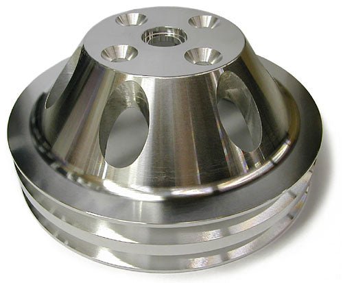 SMALL BLOCK CHEVY SHORT WATER PUMP PULLEY, ALUMINUM 2 GROOVE - Performance Online