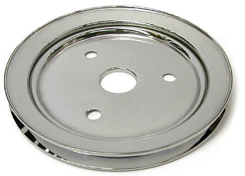 SMALL BLOCK CHEVY SWP CRANKSHAFT PULLEY, CHROME SINGLE GROOVE - Performance Online