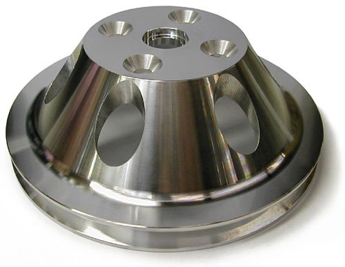 SMALL BLOCK CHEVY LONG WATER PUMP PULLEY, ALUMINUM SINGLE GROOVE - Performance Online