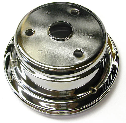 SMALL BLOCK CHEVY LWP CRANKSHAFT PULLEY, CHROME SINGLE GROOVE