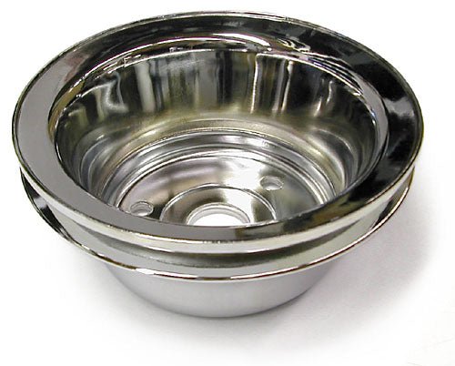 SMALL BLOCK CHEVY LWP CRANKSHAFT PULLEY, CHROME SINGLE GROOVE - Performance Online