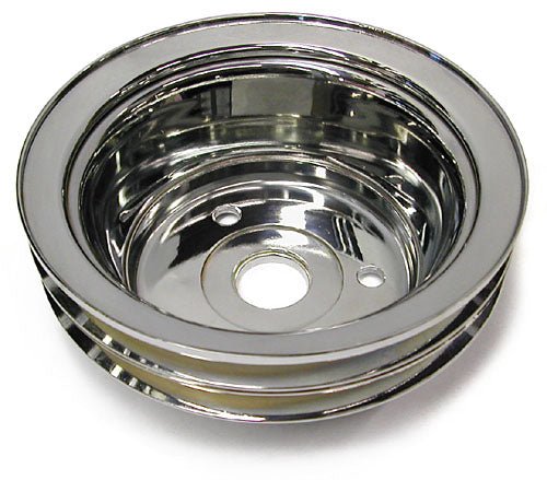SMALL BLOCK CHEVY LWP CRANKSHAFT PULLEY, CHROME 2 AND 3 GROOVE - Performance Online